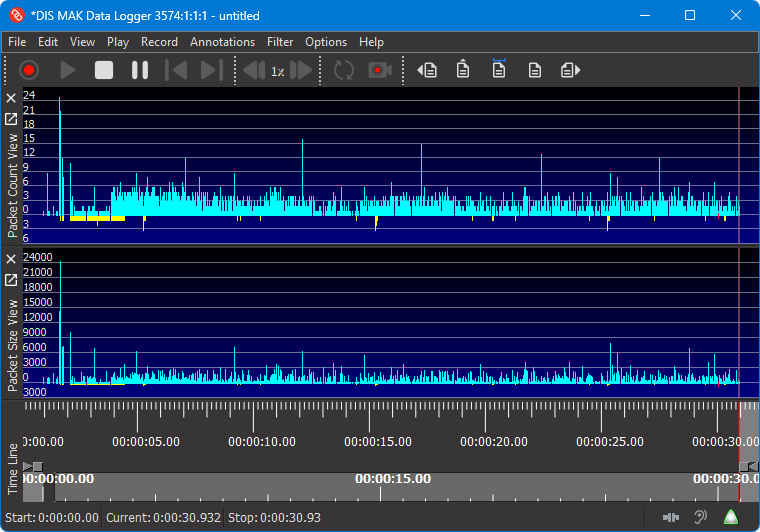Packet histograms in record mode